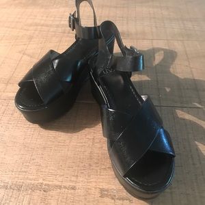 Material Girl Black Wedges